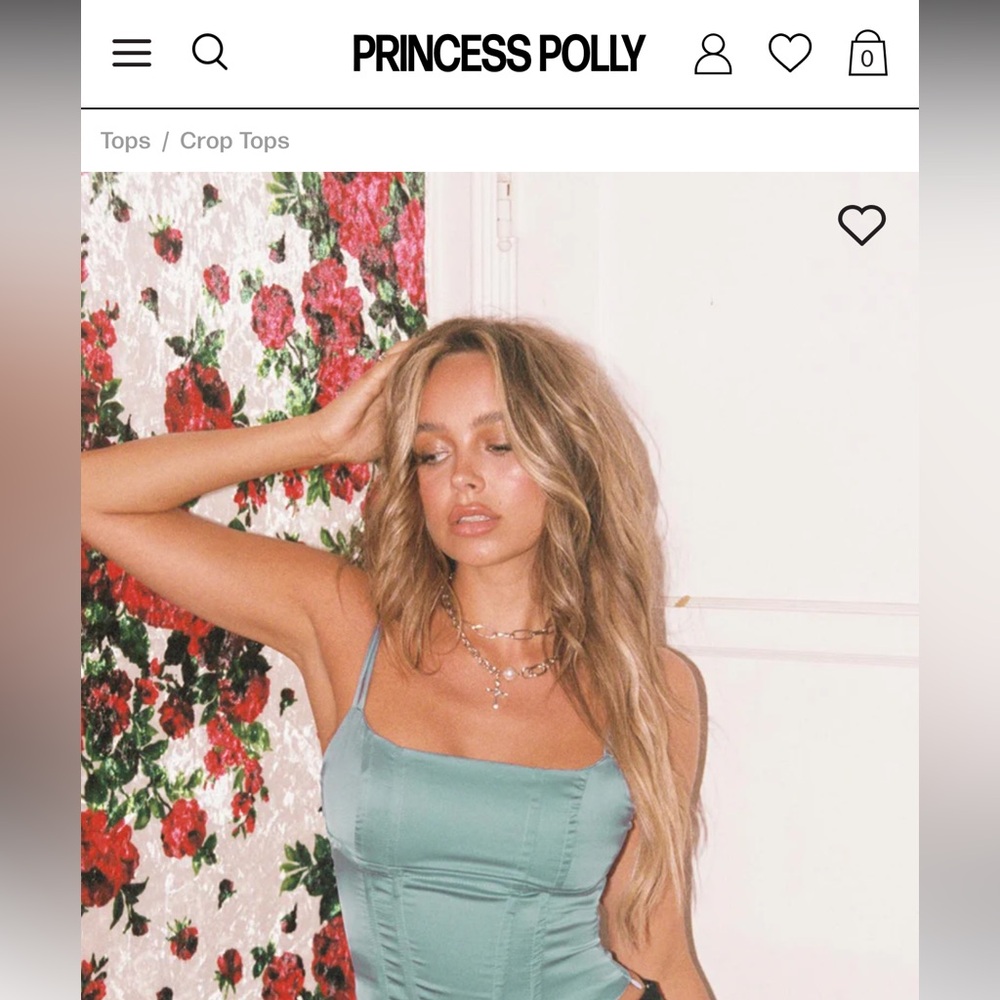 PRINCESS POLLY ZORA SATIN CORSET TOP BLUE